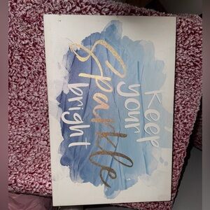 Inspirational Wall Art with Gold and Blue Accents